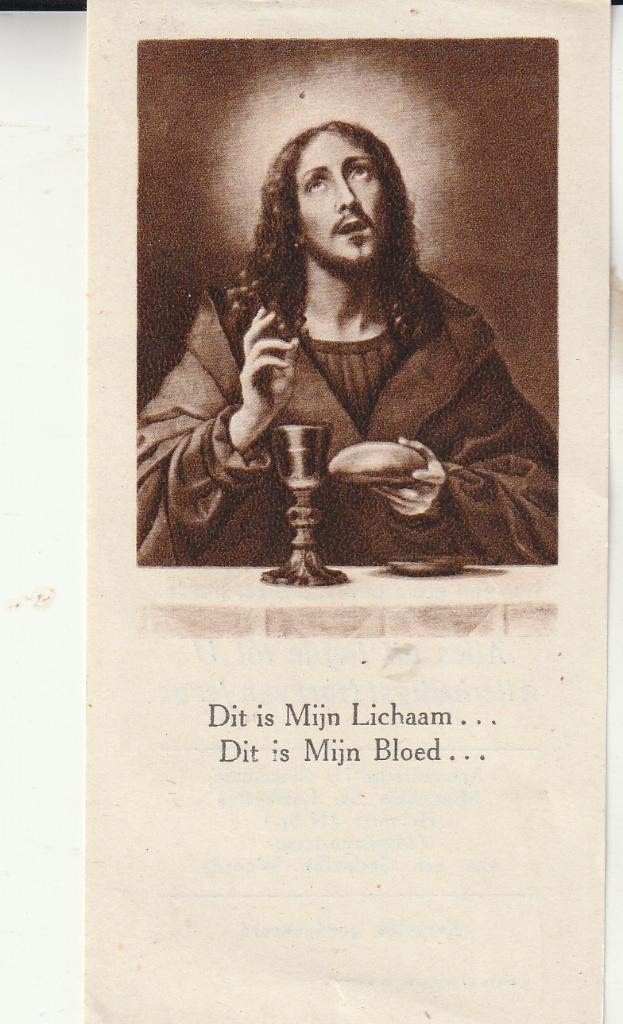 Prent Apostolische H. Communie April 1942, Ophalen of Verzenden, Zo goed als nieuw, Kaart of Prent, Christendom | Katholiek