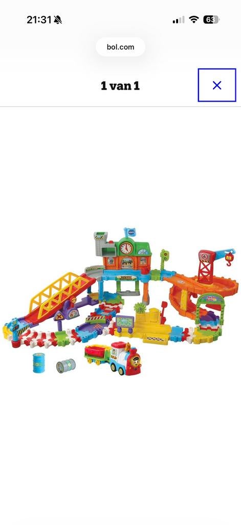 Grote set Vtech toet toet Treinstation als Nieuw!, Kinderen en Baby's, Speelgoed | Vtech, Ophalen of Verzenden, Zo goed als nieuw