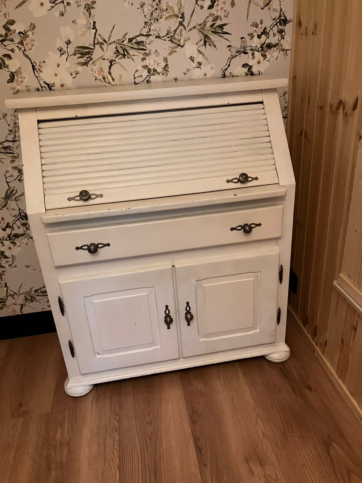 Wit bureau met uitschuifbaar element, Ophalen, Gebruikt, Barok