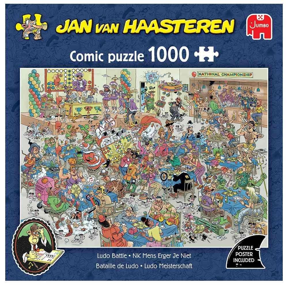 NK Mens erger je niet - Jan van Haasteren, Ophalen of Verzenden, 500 t/m 1500 stukjes, Zo goed als nieuw, Legpuzzel