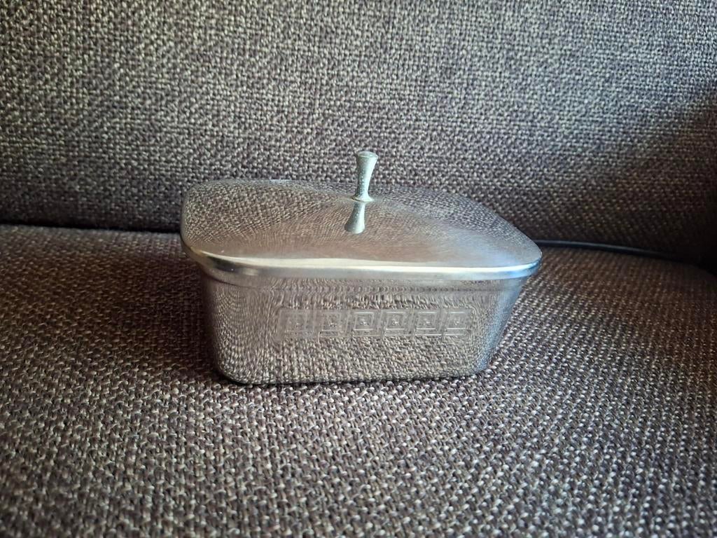 Botervloot chroom jaren 60, vintage met deksel, Verzamelen, Ophalen of Verzenden, Huis en Inrichting