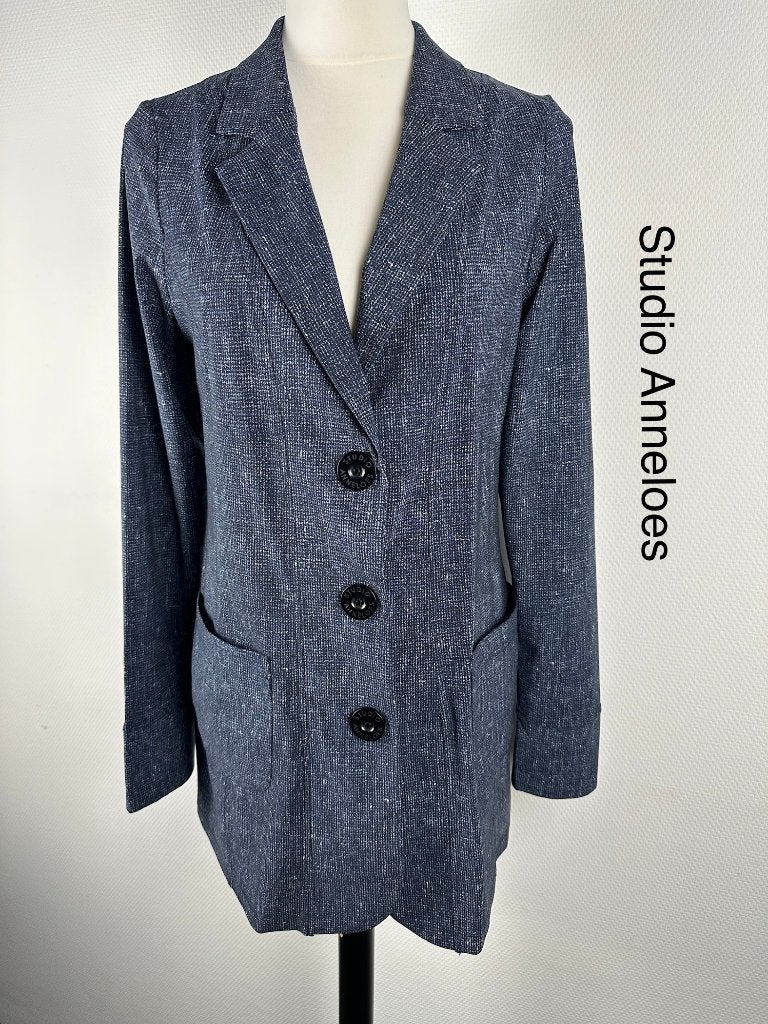Studio Anneloes Blazer  (mt: 40) 26,5/207, Maat 38/40 (M), Studio Anneloes, Blauw, Studio Anneloes