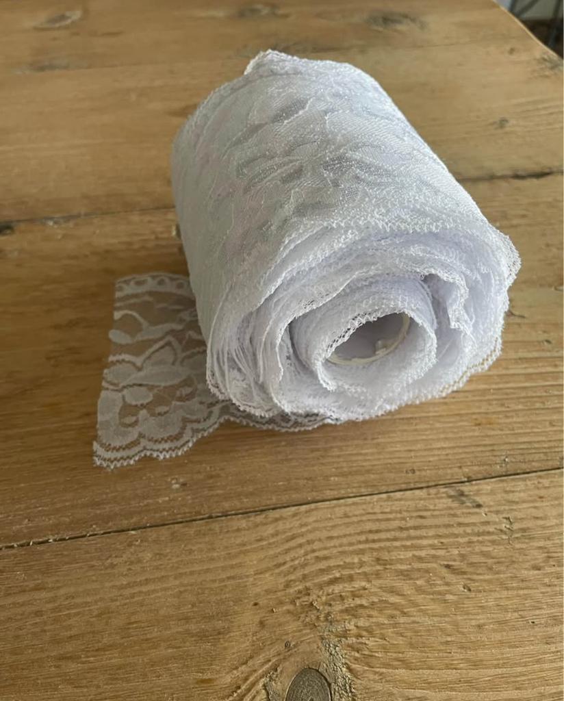 Kant op rol 15 meter, 120 cm of meer, Wit, 200 cm of meer, Ophalen of Verzenden
