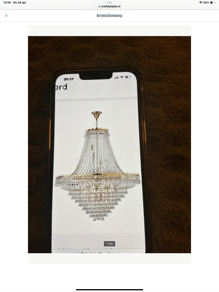 Lamp, Huis en Inrichting, Lampen | Hanglampen, Ophalen, Gebruikt, Glas