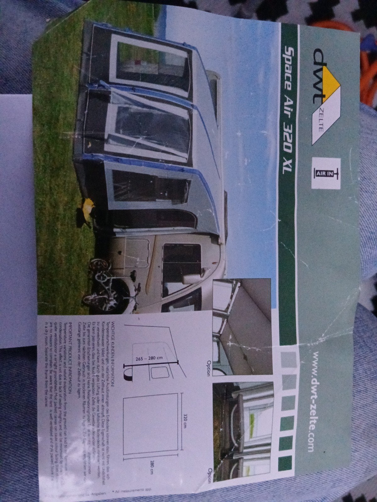 DWT Space Air 320 XL voortent voor camper, Caravans en Kamperen, Ophalen, Zo goed als nieuw, Polyester, Overige merken