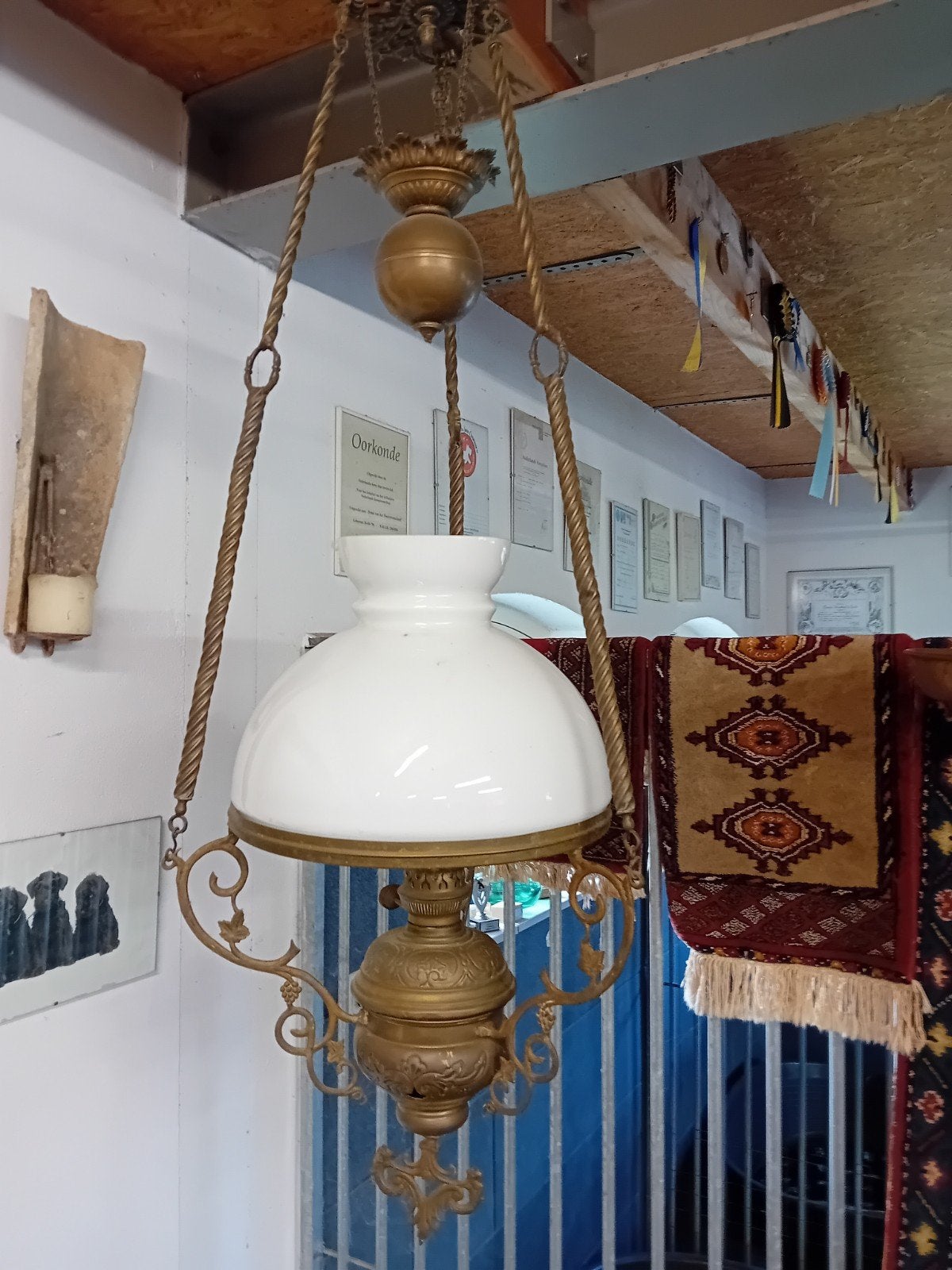 Antieke Messing Olielamp - Verstelbaar met Gewicht, Ophalen