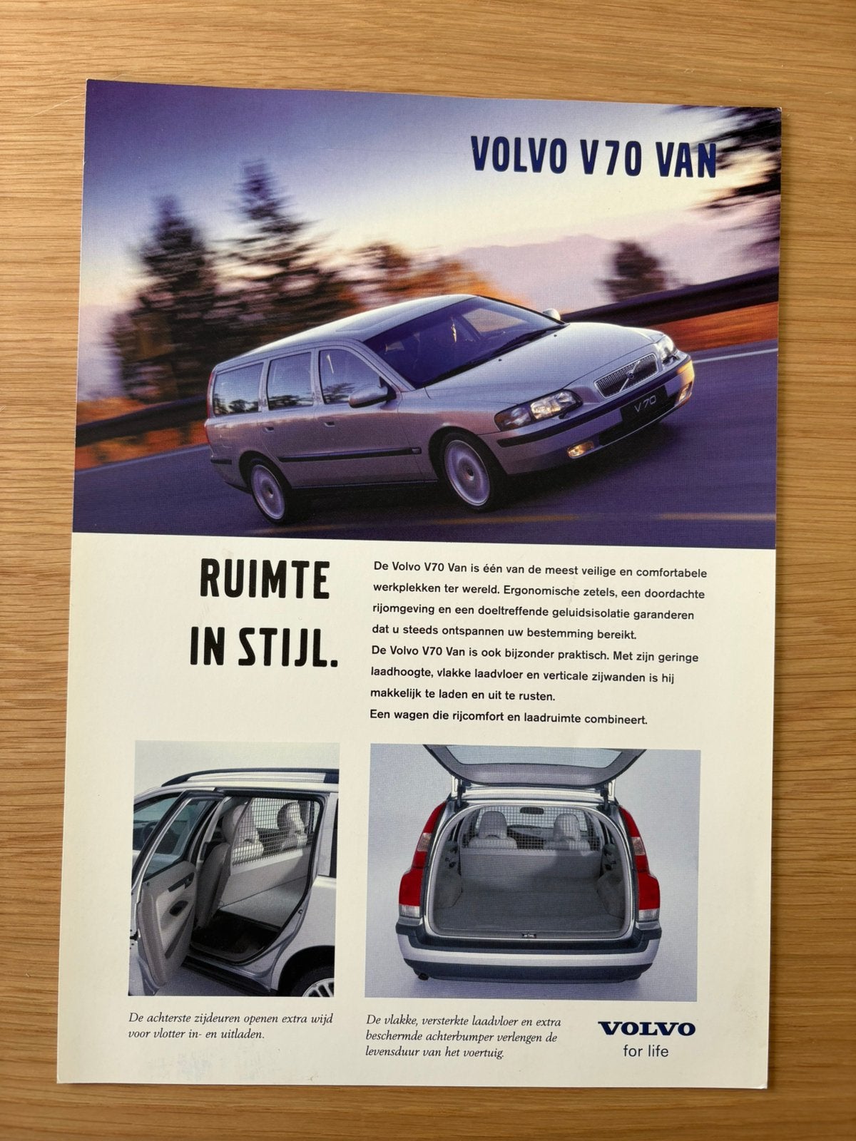 Volvo V70 N Van bedrijfswagen folder 2001, Ophalen of Verzenden, Nieuw, Volvo