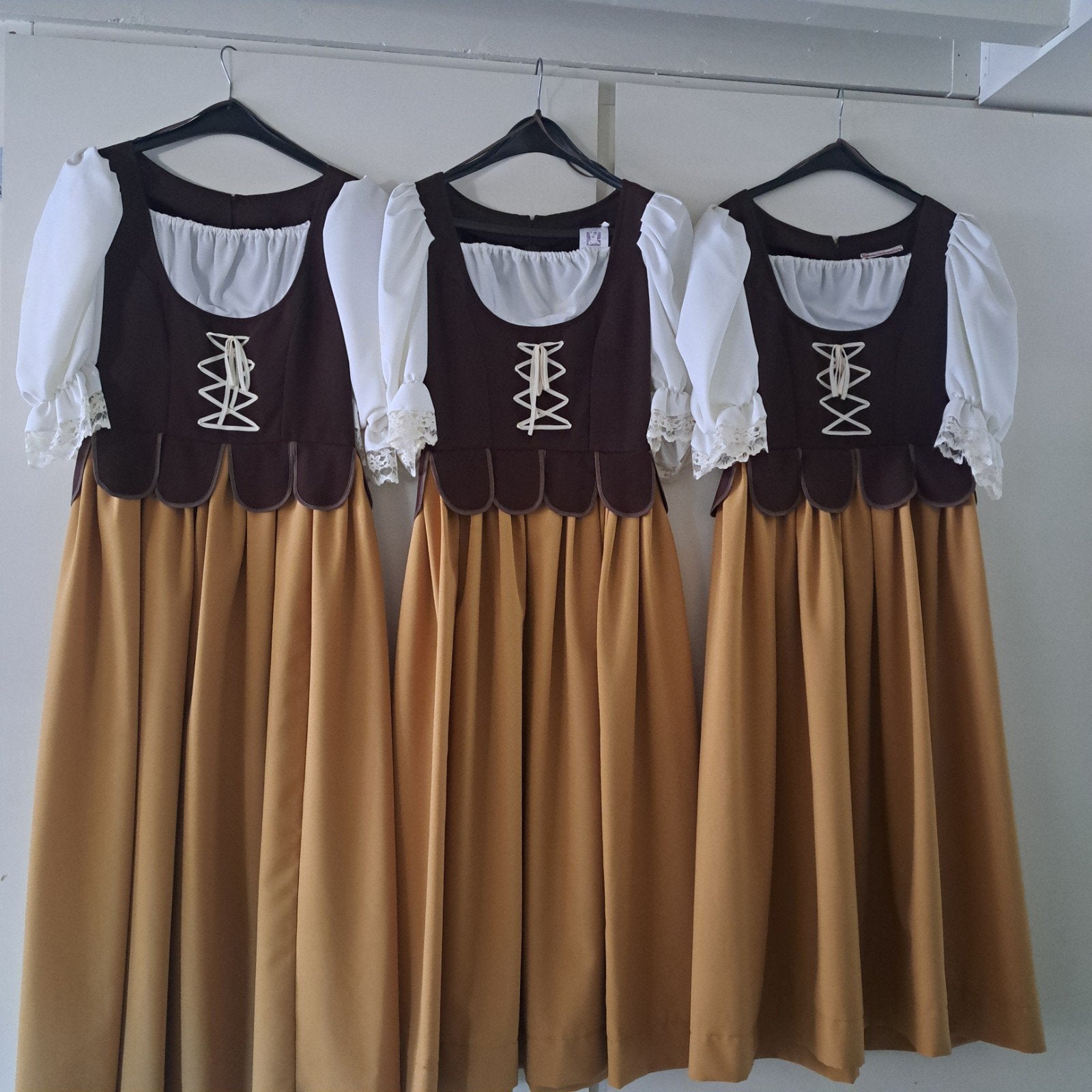 3 Middeleeuwse Verkleedjurken Carnaval XS/S/M, Ophalen of Verzenden, Maat 36 (S), Carnaval