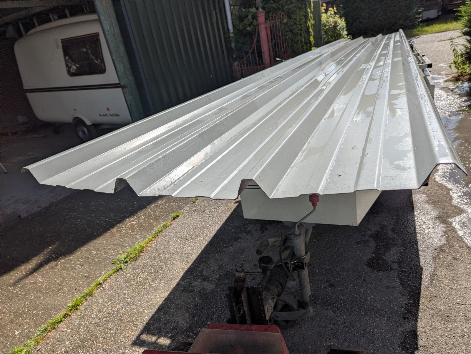 Twee dakplaten 670 x 100. Goosegrey, Ophalen, Metaal, 15 m² of meer, Dakplaat of Dakpanplaat