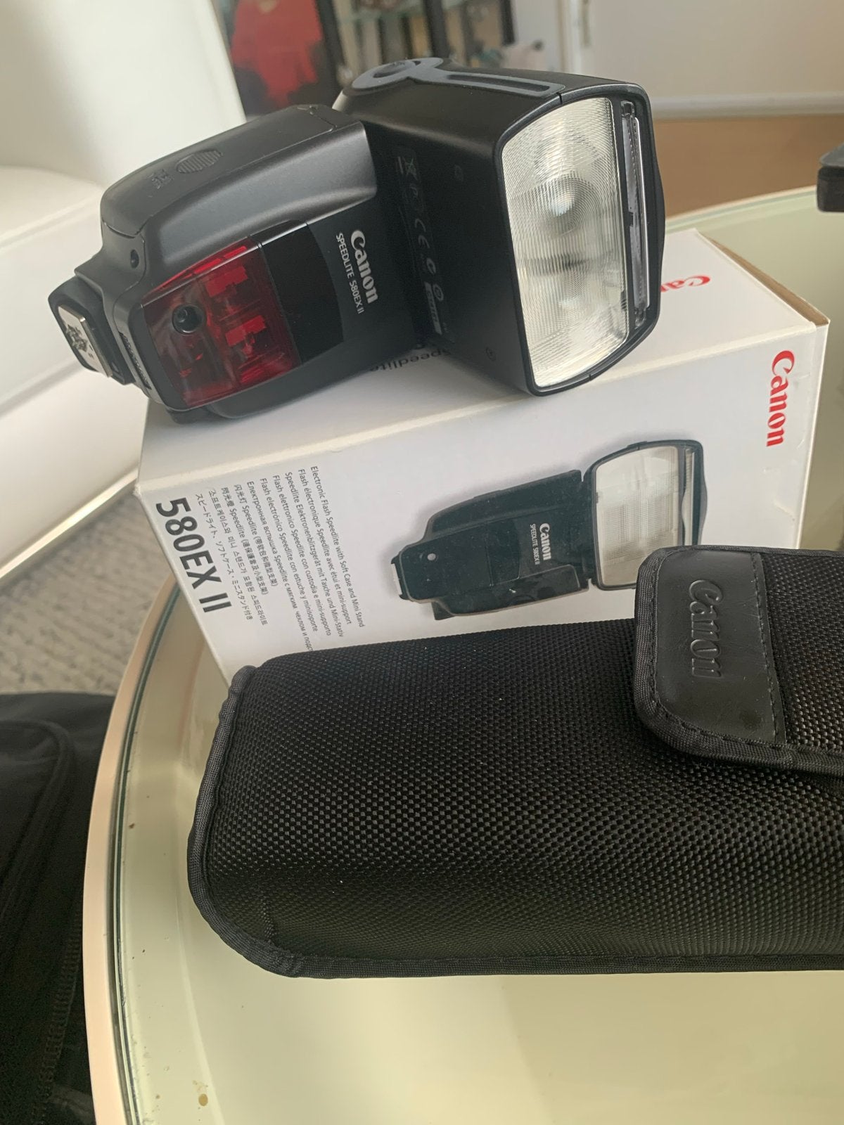 Canon Speedlite 580EX II flitser, Ophalen, Inclusief tas/hoes, Canon, Externe flitser