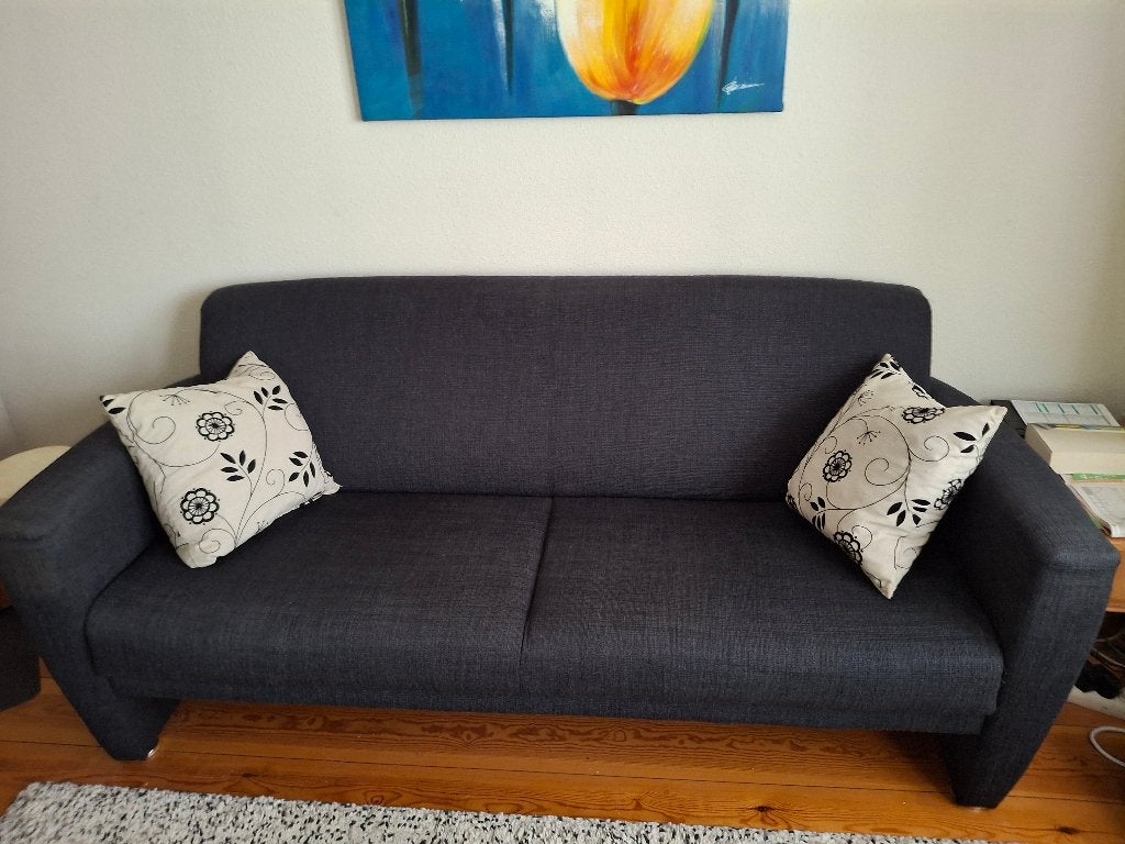 MONTEL BANK   2,5 zit,  Antraciet kleur, Ophalen, 150 tot 200 cm, Tweepersoons, 75 tot 100 cm