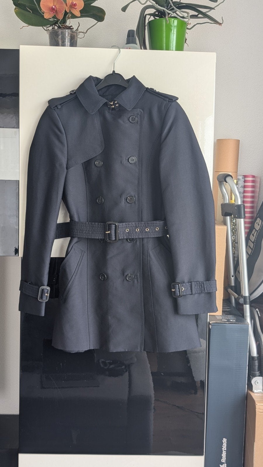 Zara Woman Zwarte Trenchcoat Jas Maat XS, Blauw, Ophalen of Verzenden, Zo goed als nieuw, Maat 34 (XS) of kleiner
