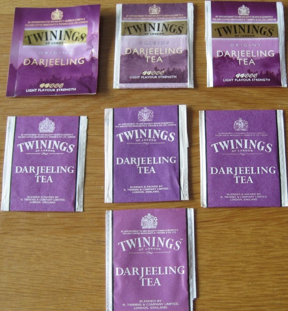 Setje van zeven theezakjes van Twinings darjeeling tea, Verzenden, Theezakje(s)