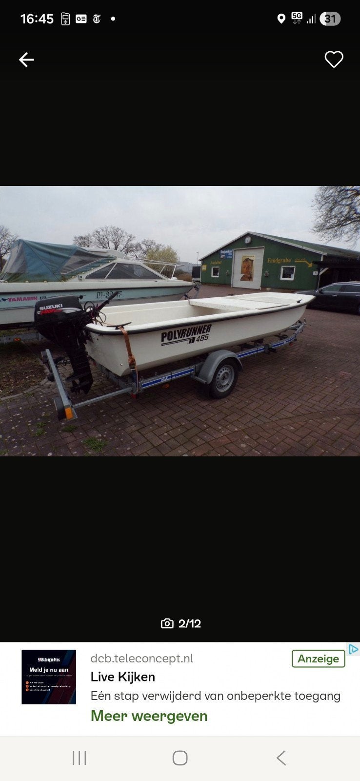 Nette visboot, Watersport en Boten, Vis- en Consoleboten, Zo goed als nieuw, Overige merken, Elektrische start, Viertaktmotor