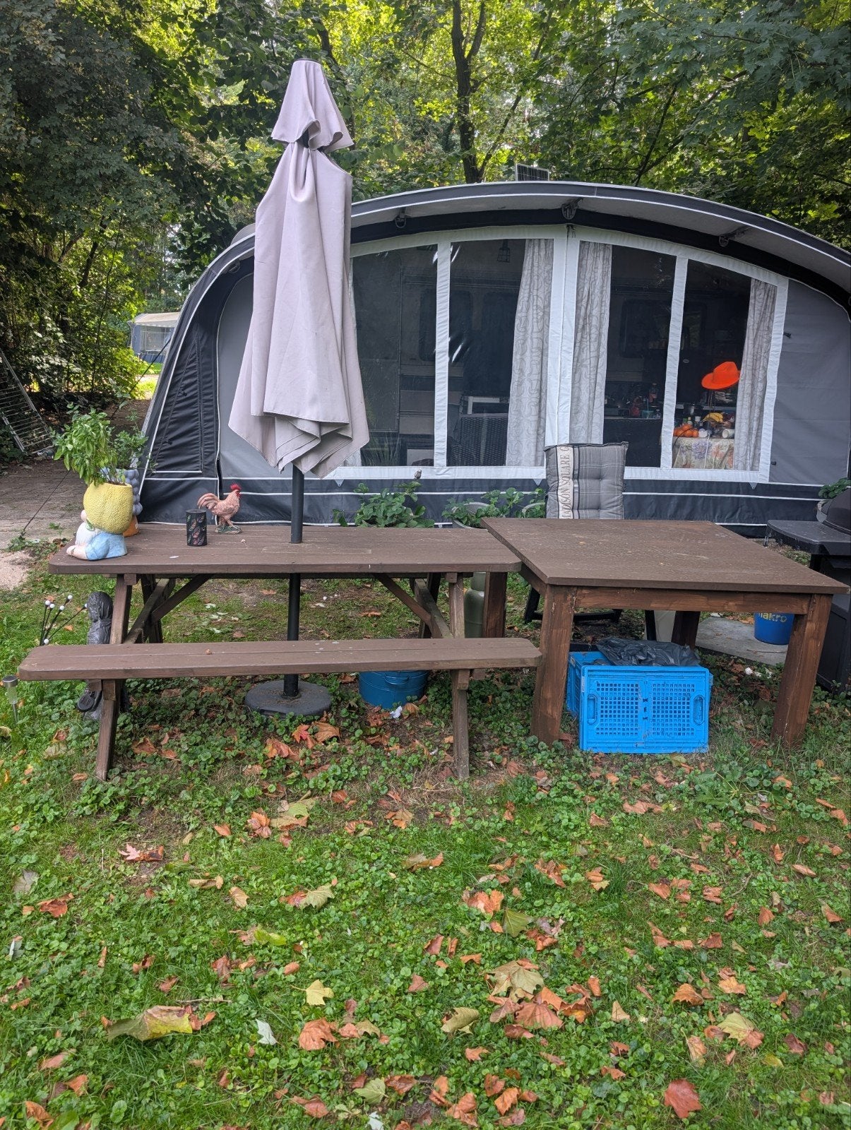 picknicktafel en robuuste tafel, Tuin en Terras, Picknicktafels, Ophalen, Rechthoekig, Hout