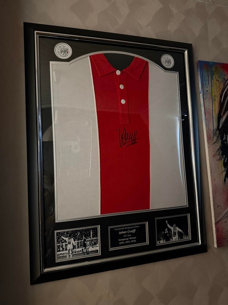 Ingelijst gesigneerd Ajax shirt Johan Cruijff, Ophalen of Verzenden, Nieuw, Ajax, Shirt