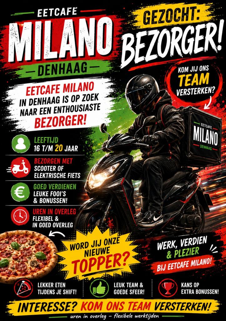 Bezorger gezocht, Variabele uren, Overige niveaus, Starter, Overige vormen