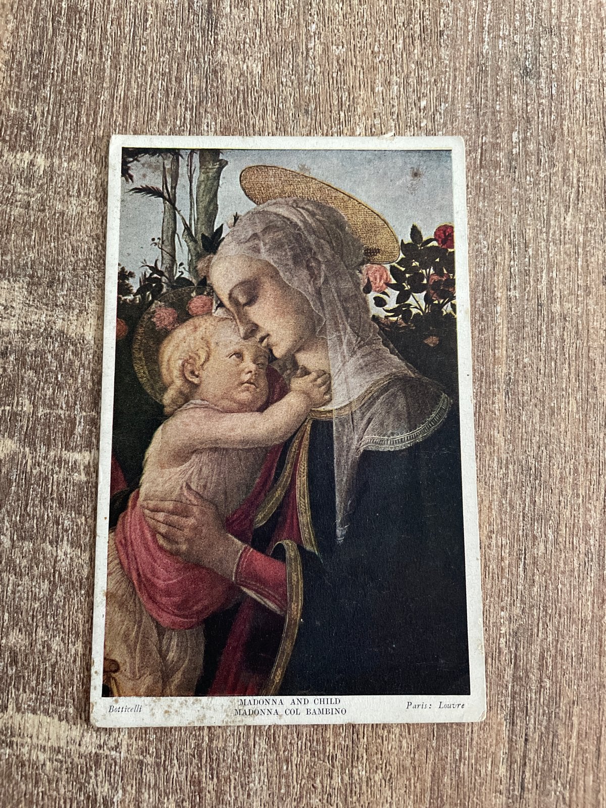 Oude Ansichtkaart: Madonna en Kind (Botticelli), Ophalen of Verzenden, Voor 1920, Gelopen