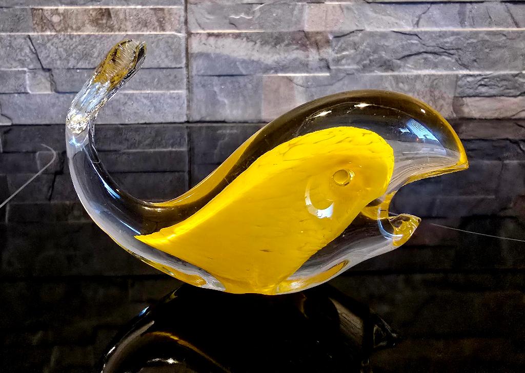 Walvis glas geel - vintage jaren 60, Ophalen of Verzenden