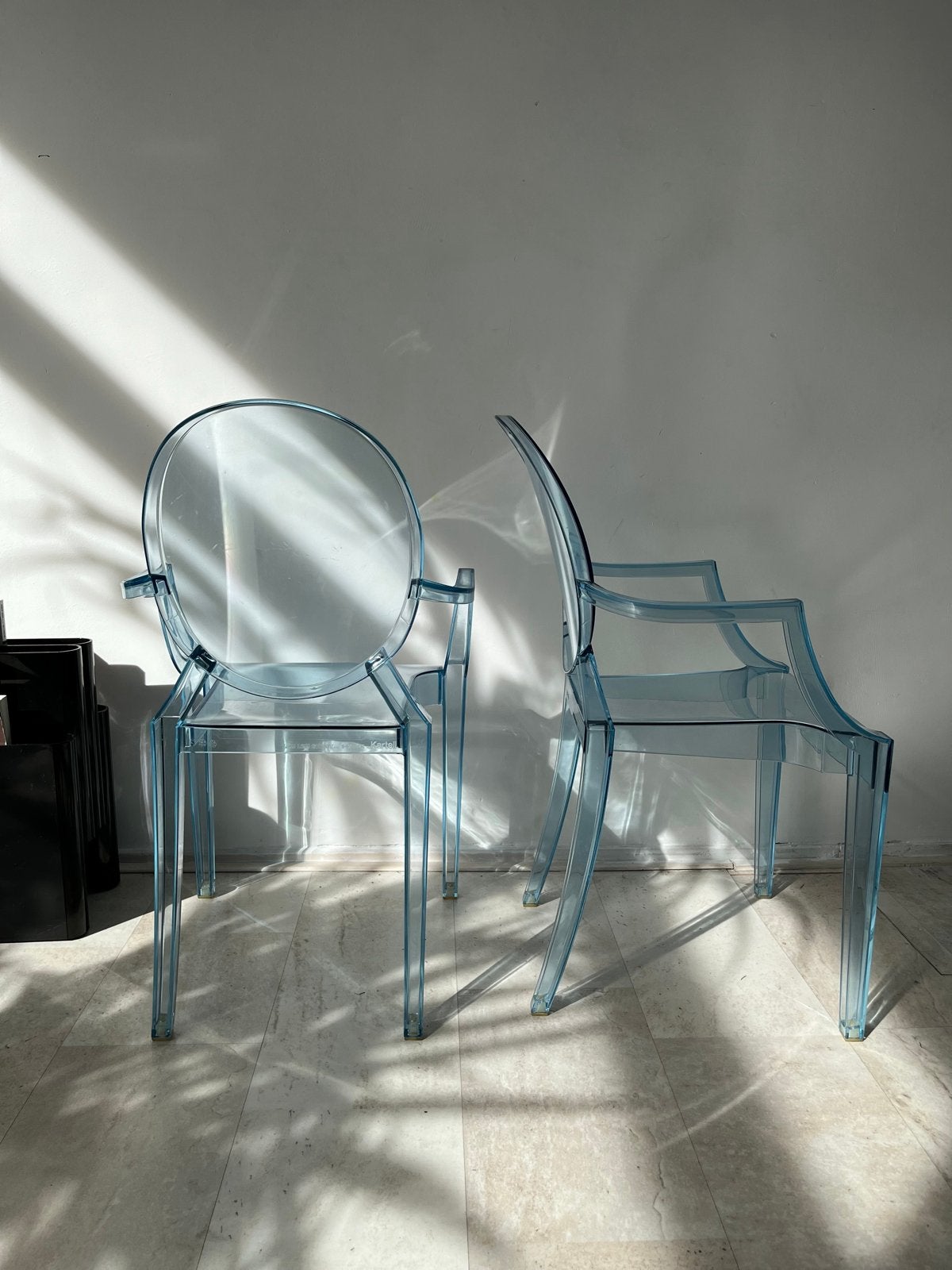 Kartell Lou Lou Ghost stoeltjes - lichtblauw, Ophalen, Kunststof, Twee, Blauw
