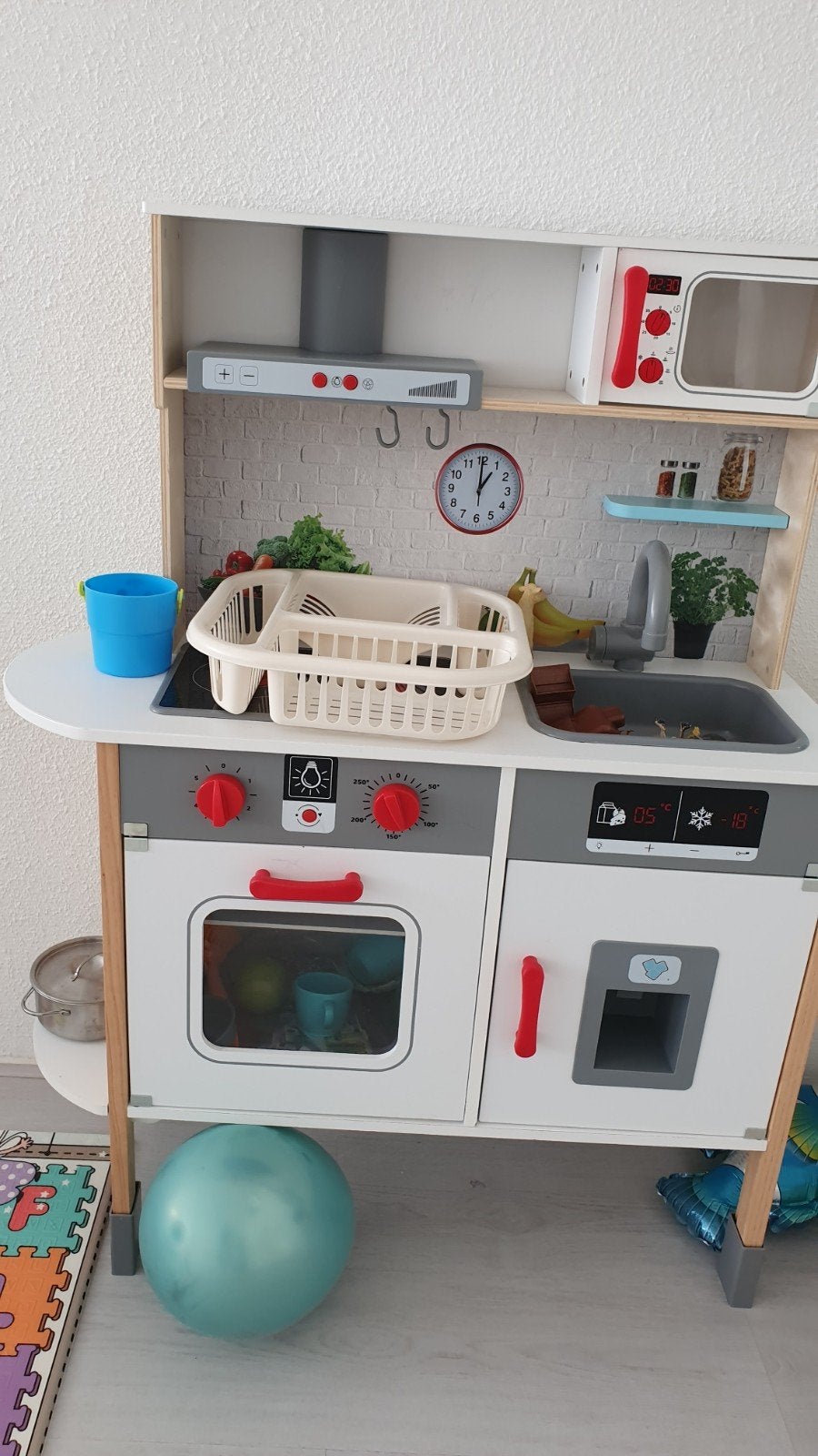 Houten speelkeuken met accessoires, Ophalen of Verzenden, Zo goed als nieuw, Hout, Speelkeuken