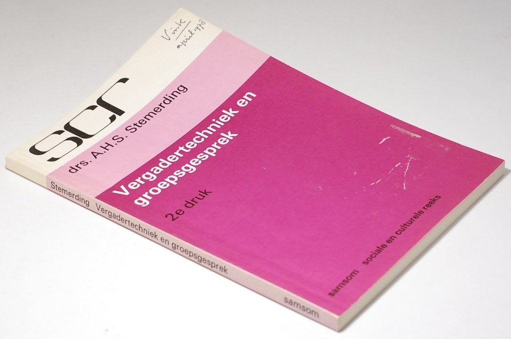 Vergadertechniek en groepsgesprek 1977 Drs. A.H.S Stemerding, Boeken, Verzenden, Zo goed als nieuw, Gamma, Drs. A.H.S. Stemerding
