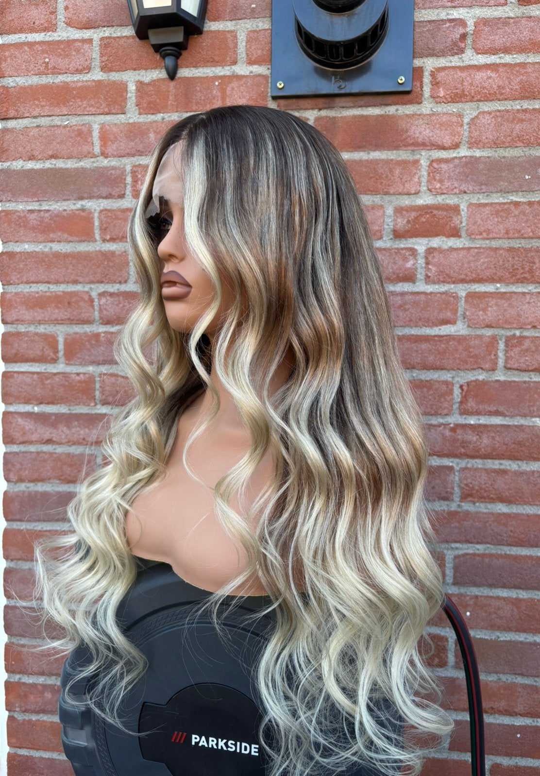 Ombre blonde haarwerk lace wig pruik echt haar haarstuk, Ophalen, Nieuw, Shampoo of Conditioner
