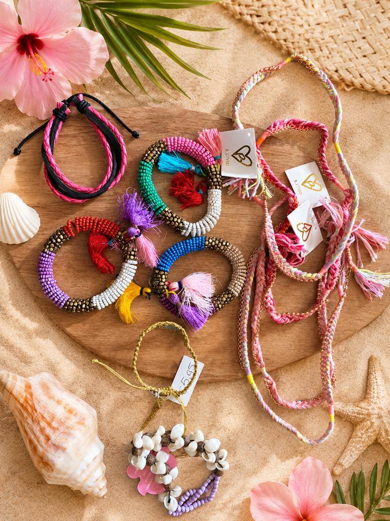 Zomerse Armbanden en Kettingen Set - Bohemian Stijlvol & Kle, Overige materialen, Overige kleuren, Nieuw, Ophalen of Verzenden