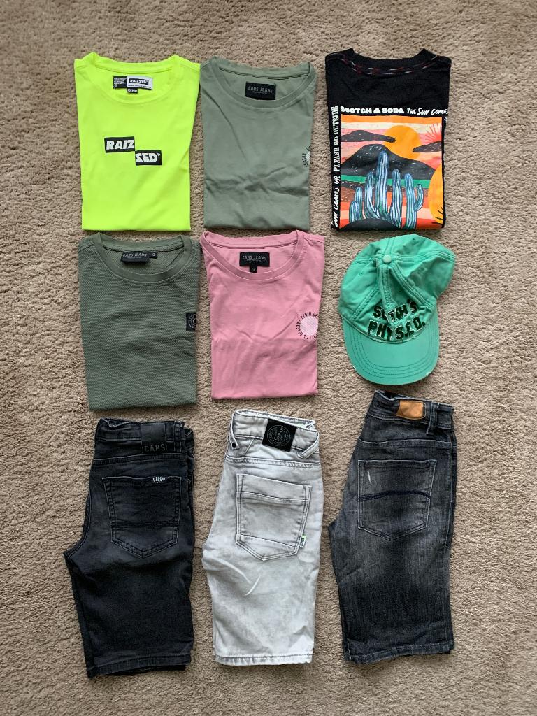 Partij zomerkleding Scotch and Soda Cars short, shirt 140, Verzenden, Nieuw, Jongen, Shirt of Longsleeve