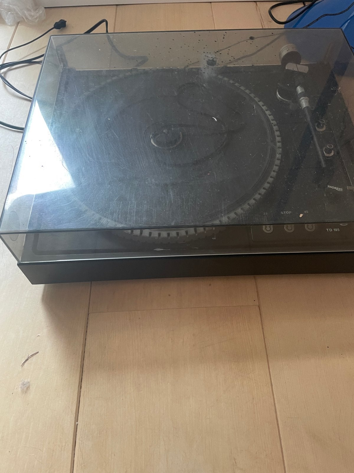Thorens TD 105 Platenspeler - Klassieke Hifi, Ophalen of Verzenden, Gebruikt, Platenspeler, Thorens