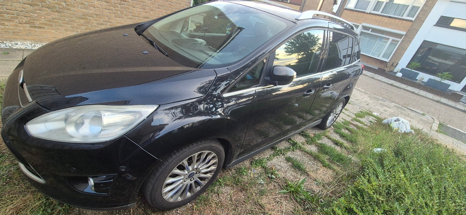 Ford Grand C-Max 1.6 Tdci 85KW 2014 Zwart export, Auto's, Voorwielaandrijving, Stof, Zwart, 4 cilinders