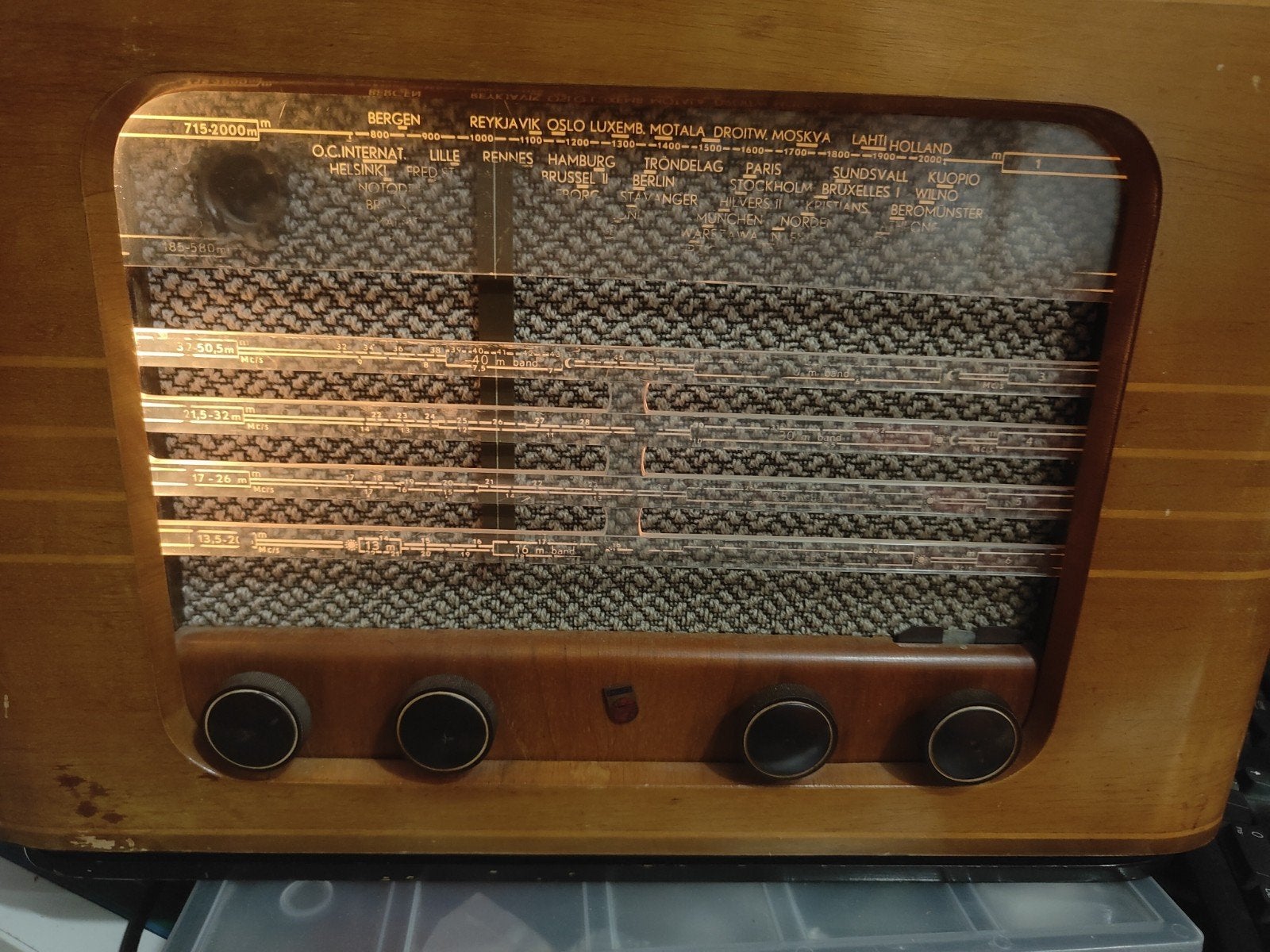 Philips buizenradio met kattenoog buis, Ophalen of Verzenden