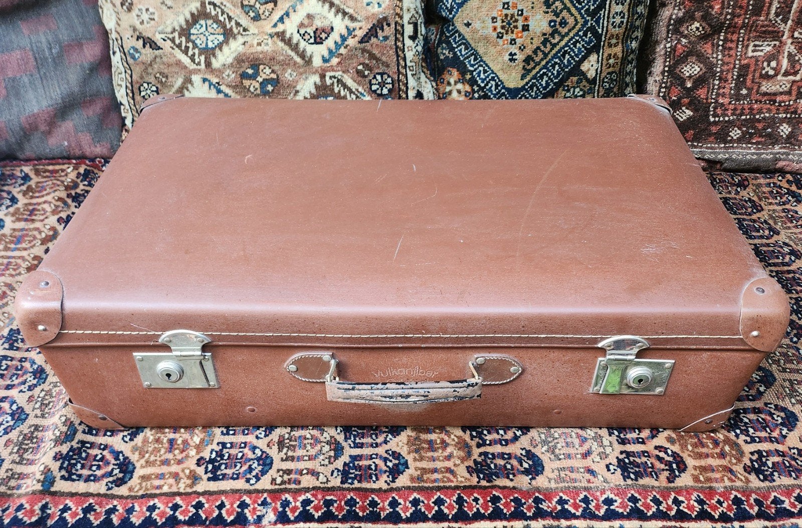 Vulkanfiber Original Vintage Koffer Retro, 45 tot 55 cm, Leer, Ophalen of Verzenden, Zo goed als nieuw