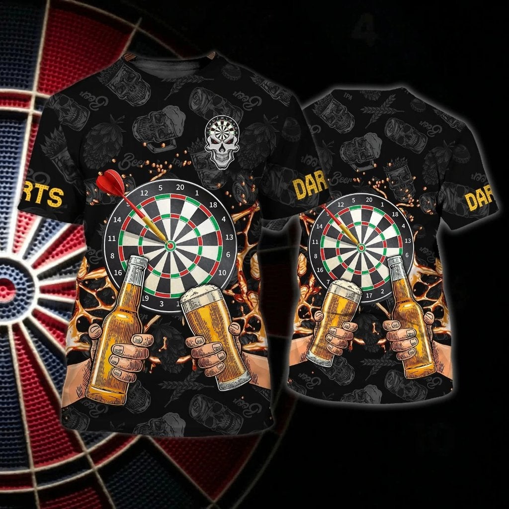 Dart shirt 5 (heren mannen darts zwart t-shirt sport bier), Verzenden, Nieuw, Overige maten, Overige kleuren