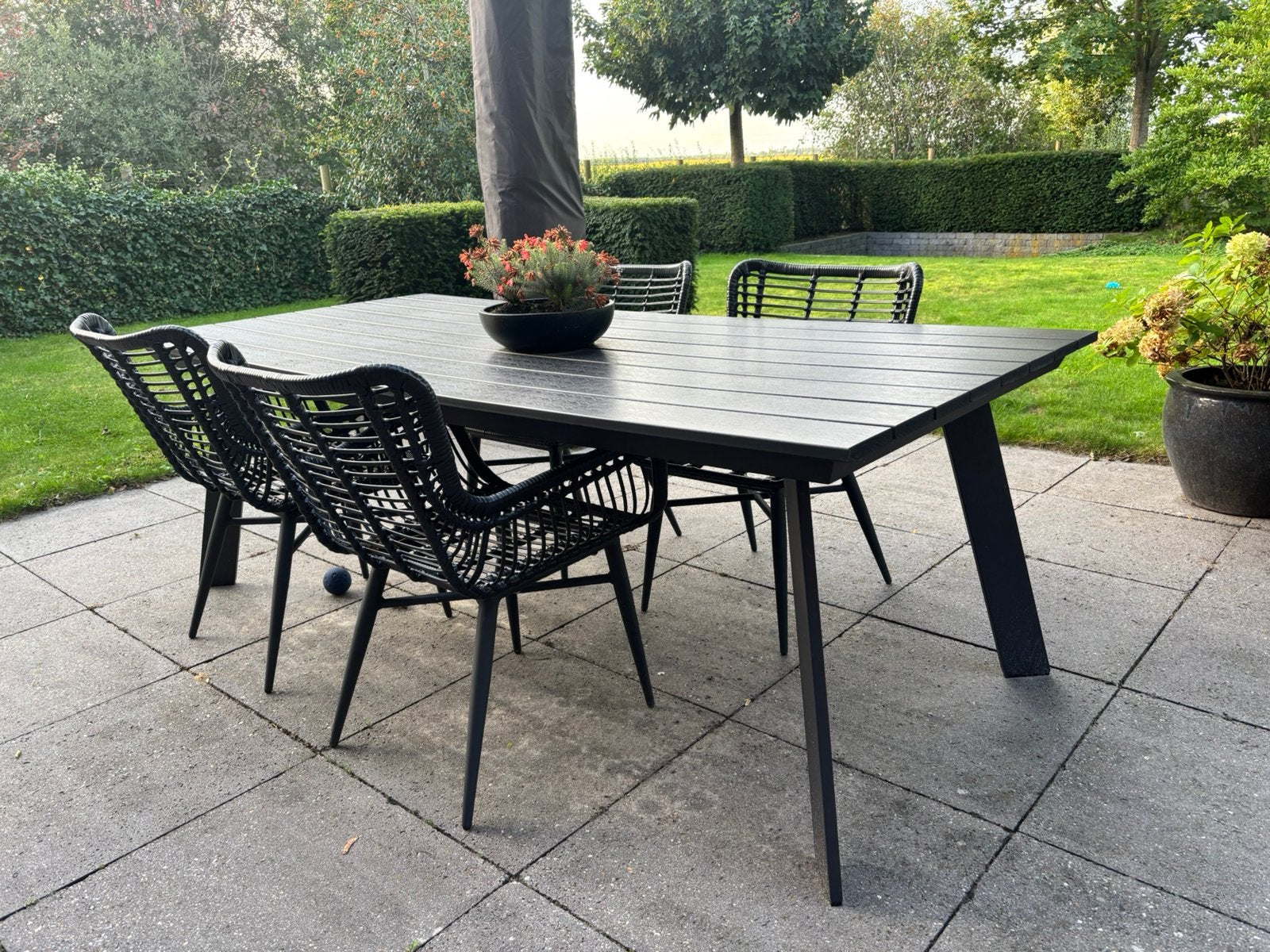 Mooie grote tuintafel van Woood, Tuin en Terras, Ophalen, Zo goed als nieuw, Rechthoekig, Aluminium