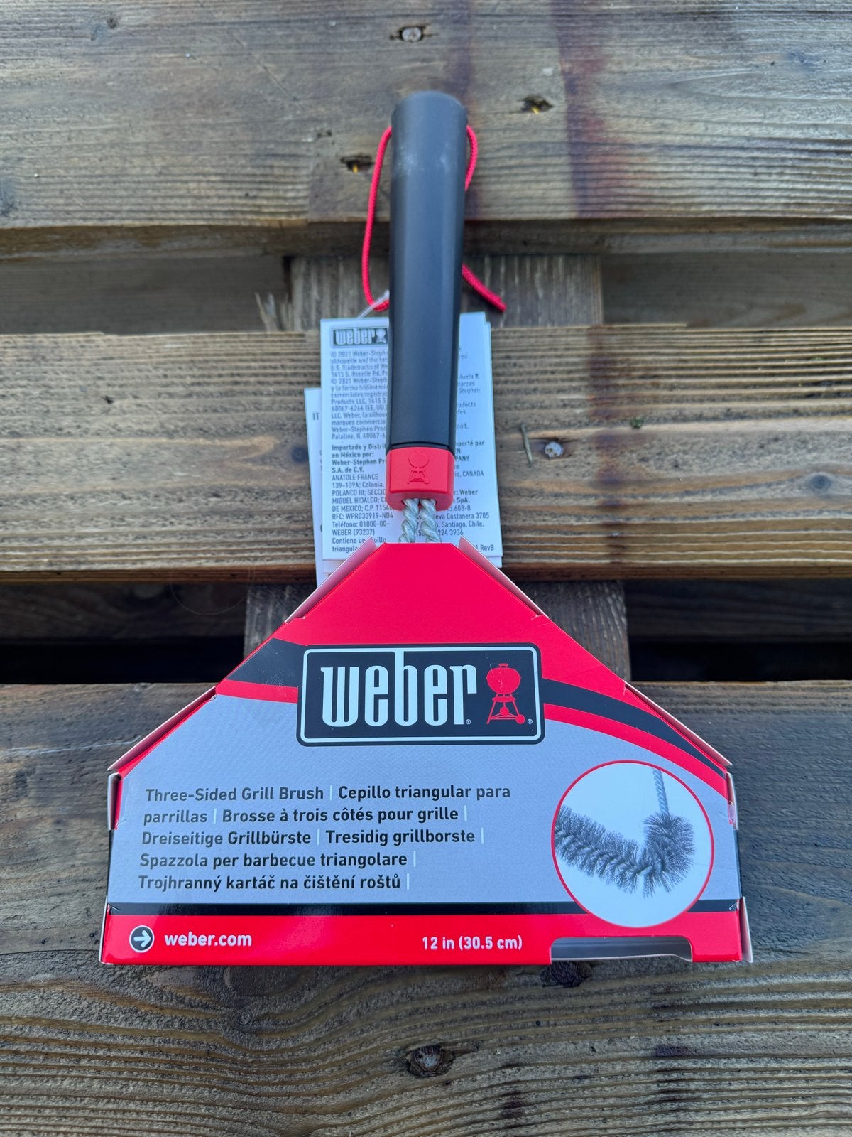 Weber Driezijdige Grillborstel - 30.5 cm, Tuin en Terras, Ophalen, Nieuw