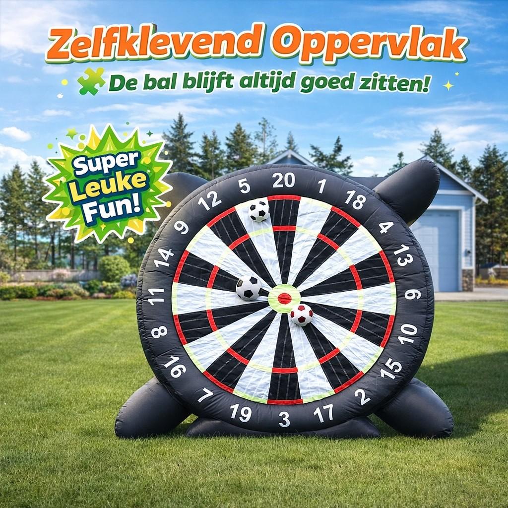 Voetbal darts XL opblaasbaar dartbord 3 meter - complete set, Ophalen, Nieuw