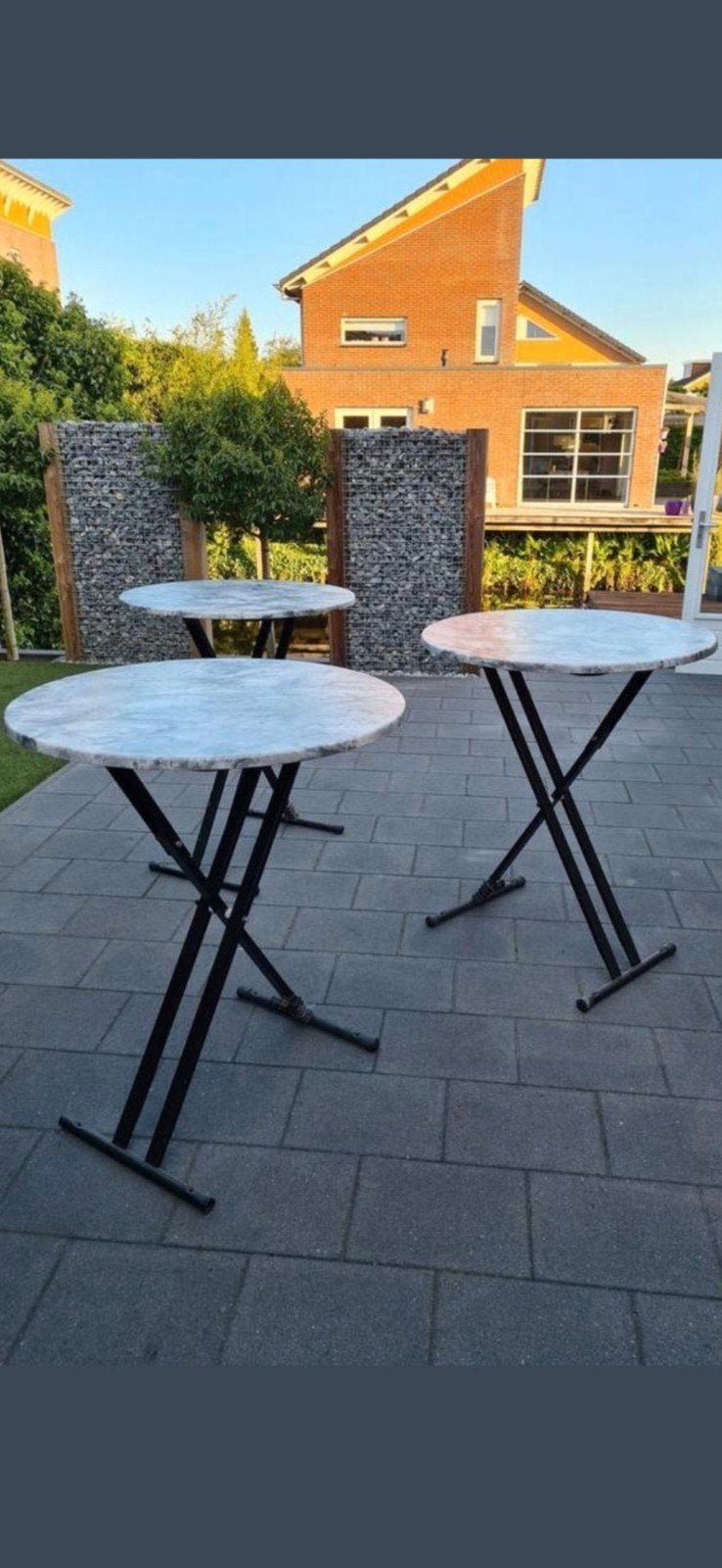 Te huur statafels incl rok, Ophalen