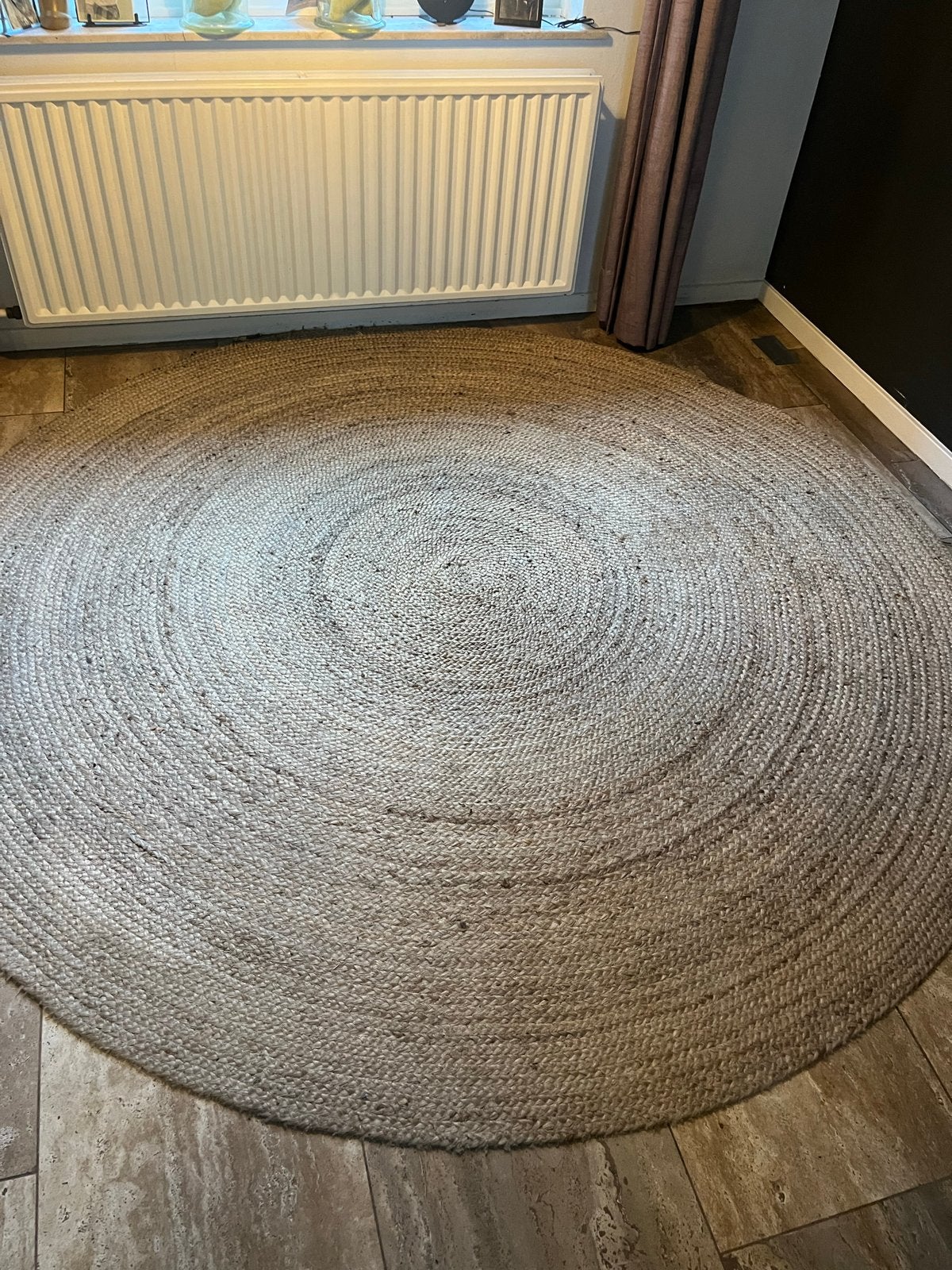 Rond sisal vloerkleed - 250 cm doorsnee, Huis en Inrichting, Ophalen, Gebruikt, Beige, Rond