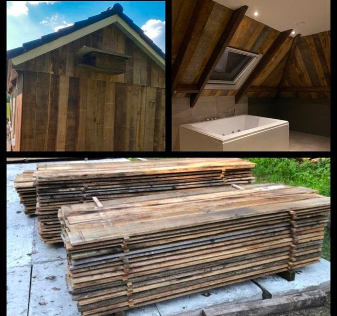 100m2 Eiken (afrikaans) 🪵 grote afname korting, Planken, Ophalen of Verzenden, Zo goed als nieuw, Hardhout