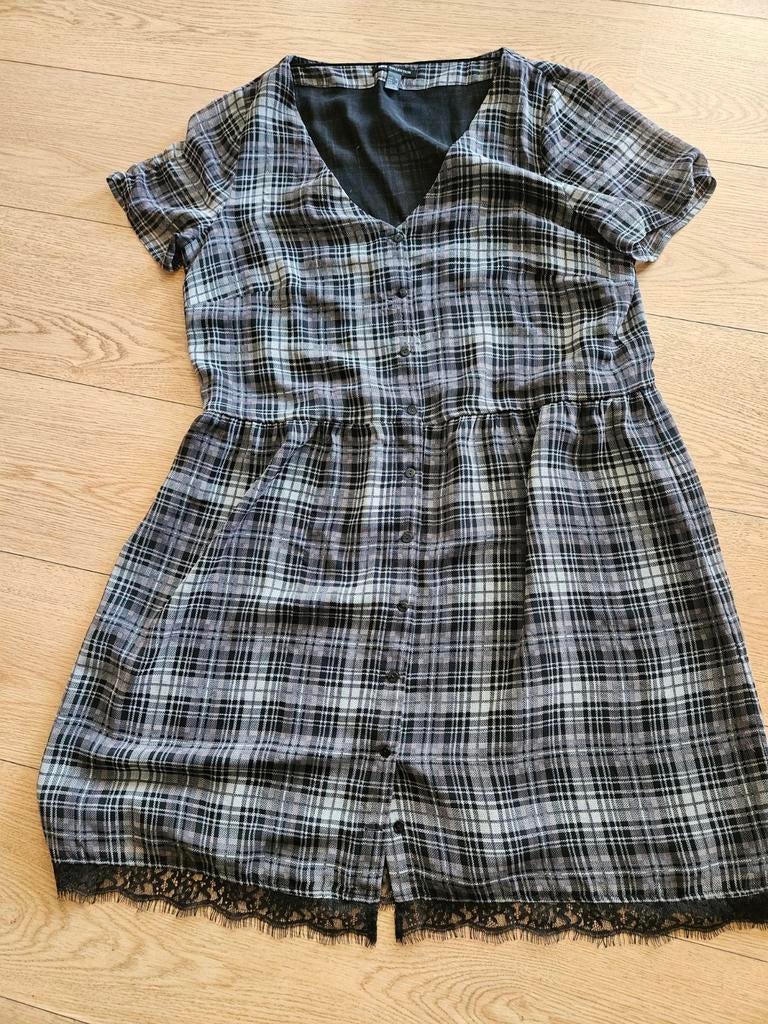 Geruite jurk MNG Collection maat XL, Bruin, MNG, Maat 46/48 (XL) of groter, Ophalen of Verzenden