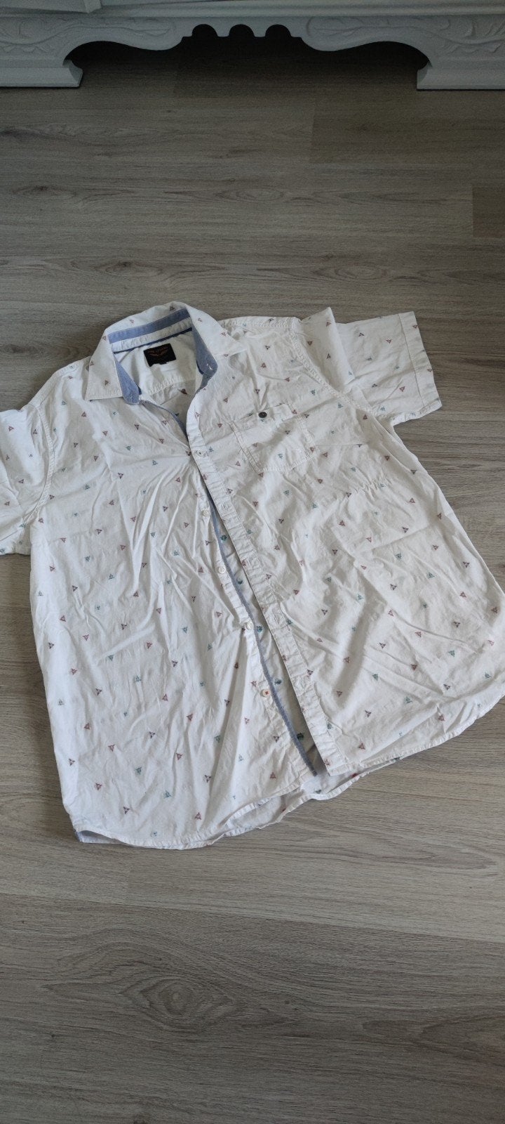 PME Legend heren overhemd - Wit met print - Maat XXXL, Overhemd, Wit, Ophalen of Verzenden, Zo goed als nieuw