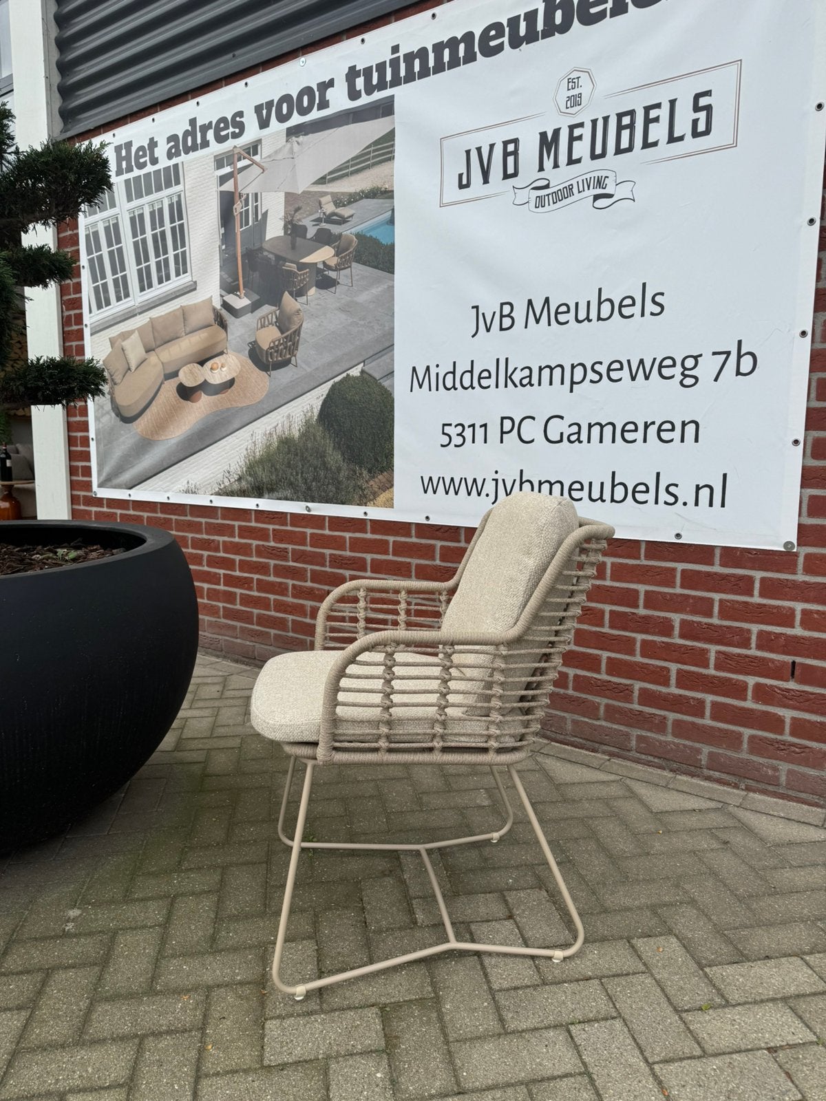 4 Seasons outdoor fabrice dining stoel latte, Tuin en Terras, Ophalen of Verzenden, Zo goed als nieuw