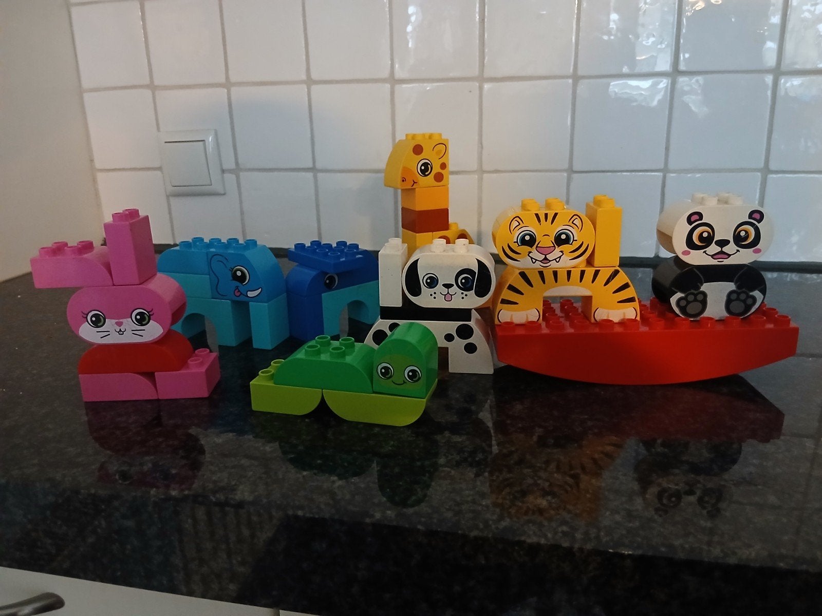 Duplo dieren: konijn, olifant, rups, hond, tijger, pand, Ophalen, Gebruikt, Overige thema's, Duplo
