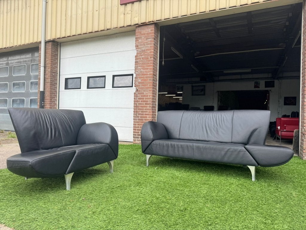 JORI JR-9700 Pacific zwart leren design bank met fauteuil, Ophalen, Jori, Geen, Pahest@hotmail.nl