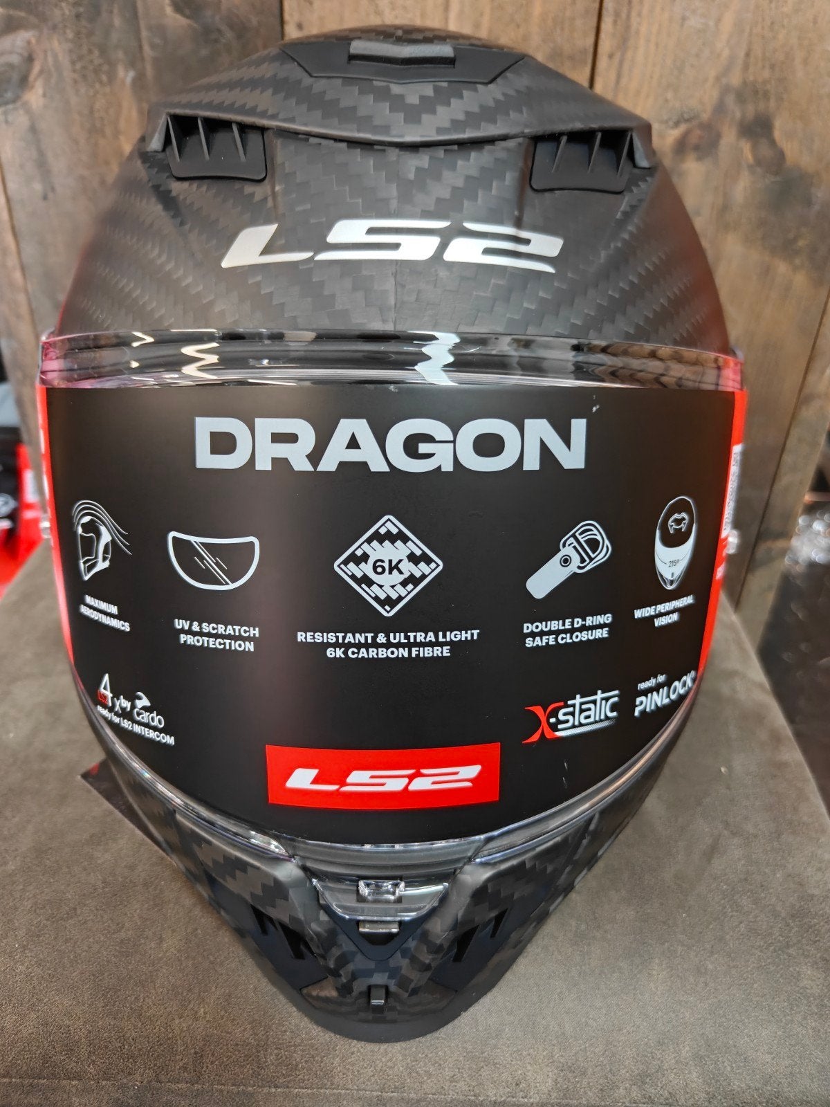 LS2 Integraal Helm Dragon Carbon XXL, Motoren, Ophalen of Verzenden, Dames, Nieuw met kaartje, Overige merken