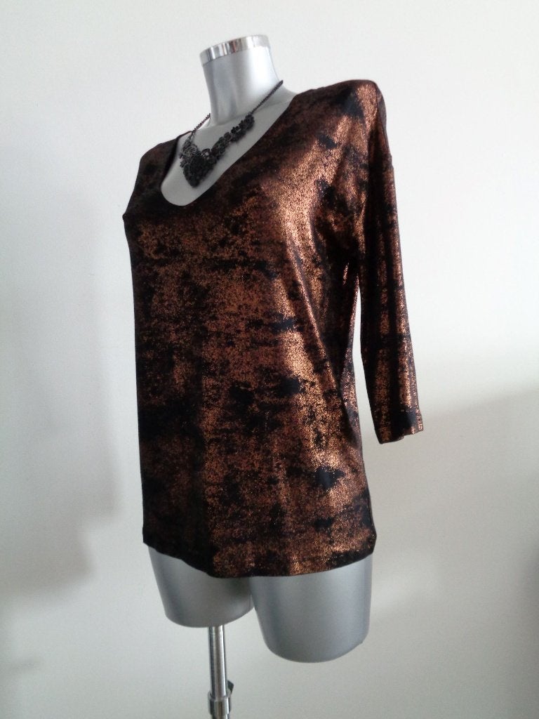 Eva Kayan zwart - brons gouden longsleeve S/M NIEUW, Kleding | Dames, Overige kleuren, Nieuw, Ophalen of Verzenden, Lange mouw
