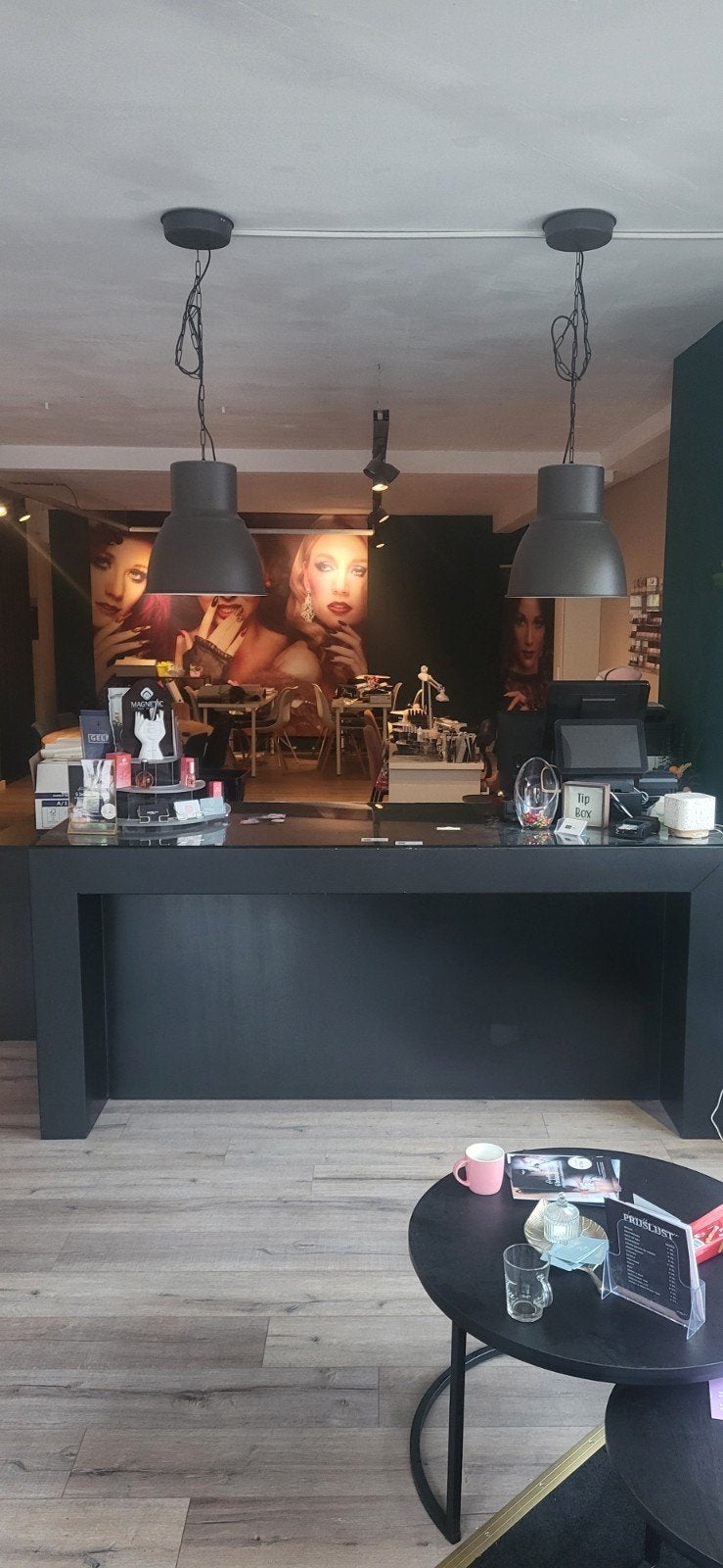 Moderne Zwarte Toonbank met Glazen Blad, Ophalen of Verzenden