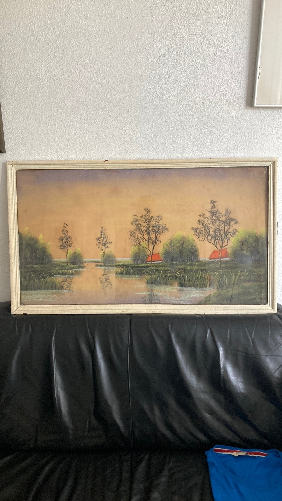 Krijttekening Landschap op Karton - 90x50 cm, Ophalen