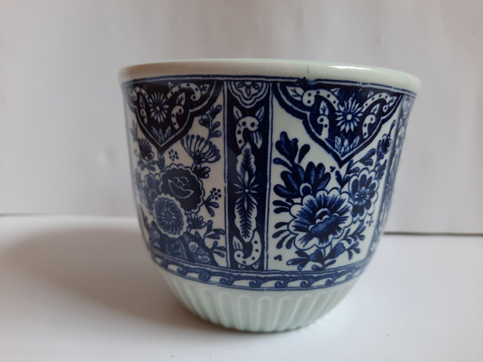 Porseleinen bloempot Royal Sphinx Maastricht Delfts blauw, Ophalen of Verzenden